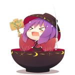  &gt;_&lt; bad_id bad_pixiv_id beni_shake bowl bowl_hat closed_eyes hat holding_needle japanese_clothes mallet minigirl miracle_mallet needle open_mouth purple_hair short_hair solo sukuna_shinmyoumaru touhou white_background 