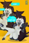 2025 2_horns anthro bell bell_collar blush bovid breasts bulge caprine collar cult_of_the_lamb dark_body dark_fur digital_drawing_(artwork) digital_media_(artwork) domestic_cat duo felid feline felis fur gynomorph gynomorph/male hair head_tuft hi_res horn intersex intersex/male kittem4 kneeling lamb_(cult_of_the_lamb) male mammal massive_monster_(studio) multiple_positions narinder nipples sheep talking_to_another talking_to_partner tuft white_body white_hair