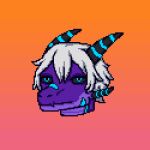 animated anthro black_tongue blinking blue_eyes blue_markings countershading dialogue dragon grydir_dacanoor_(griffonki) hair horn male markings mythological_creature mythological_scalie mythology open_mouth purple_body scales scalie solo teeth tongue ultr4nima ventral_scales white_hair