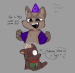 alternate_species anthro bedroom_eyes blush brown_body brown_fur clothed clothing cult_of_the_lamb duo flashing flinky_(cult_of_the_lamb) fur hi_res hiding_erection male male/male mammal massive_monster_(studio) murid murine narrowed_eyes rabiesram rat ratau_(cult_of_the_lamb) robe rodent scar seductive tan_body tan_fur