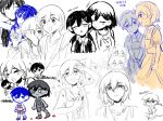  +_+ 2girls 4boys ? alternate_costume animal_ears arm_up bailan1130 black_eyes black_hair black_tank_top blush bracelet breasts bright_pupils cat_boy cat_ears character_doll chibi chinese_text closed_eyes closed_mouth collarbone collared_shirt dog_boy dog_ears doll enmaided hair_ornament hairclip heart highres holding holding_stuffed_toy jewelry kel_(faraway)_(omori) kel_(headspace)_(omori) kel_(omori) kemonomimi_mode looking_at_another low_twintails maid maid_headdress medium_breasts medium_hair multiple_boys multiple_girls neckerchief omori omori_(omori) open_mouth partially_colored puffy_short_sleeves puffy_sleeves purple_eyes purple_hair shirt short_hair short_sleeves short_twintails smile stuffed_toy sunny_(omori) tank_top translation_request twintails white_pupils wrist_cuffs 