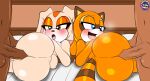 absurd_res aged_up ahegao anal anal_penetration anthro anthro_penetrated anus balls bed bed_covers bed_sheet bedding blue_eyes breasts butt cream_the_rabbit dark_body dark_skin female female_penetrated fur furniture genitals group half-closed_eyes hi_res human human_on_anthro human_penetrating human_penetrating_anthro interspecies lagomorph leporid looking_pleasured male male/female male_penetrating male_penetrating_female mammal marine_the_raccoon narrowed_eyes open_mouth orange_body orange_fur penetration penis procyonid rabbit rabbit_ears raccoon raccoon_tail scut_tail sega sex short_tail sirjzau sonic_the_hedgehog_(series) tail tan_body tan_fur tongue tongue_out