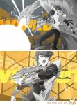  1boy absurdres blue-eyes_white_dragon card card_pendant coat duel_disk duel_monster greyscale_with_colored_background highres holding holding_card kaiba_seto short_hair skmkst trading_card yu-gi-oh! yu-gi-oh!_duel_monsters zenless_zone_zero 