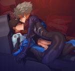  2boys absurdres ass blush bodysuit cockpit erection foreskin frottage handjob highres ikari_shinji lying mecha_pilot_suit mrfuga multiple_boys mutual_handjob mutual_masturbation nagisa_kaworu neon_genesis_evangelion on_back penis penises_touching phimosis plugsuit_(evangelion) trembling yaoi 