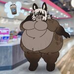 animated anthro baskin_robbins belly belly_overhang belly_rolls big_belly big_breasts bouncing_belly bouncing_breasts breasts deep_navel dessert fat_arms fat_rolls featureless_breasts female food fur fur_tuft hi_res huge_belly huge_breasts huge_thighs ice_cream lagomorph leporid mammal markings mexifurfoof morbidly_obese morbidly_obese_female navel nude obese obese_female overweight overweight_female photo_background photography_(artwork) rabbit solo spots spotted_body stretch_marks thick_thighs thought_bubble tuft wide_hips