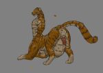 2020 animal_genitalia anus ass_up balls belly big_belly butt colored erection felid felid_taur fur genitals grey_background humanoid_genitalia humanoid_penis jeri_kleinlowe looking_back male male_taur mammal mammal_taur musclegut muscular nipples nude_male nude_taur orange_body orange_fur pantherine pantherine_taur penis perineum pink_anus pink_penis raised_tail sheath simple_background smile solo striped_body stripes tail tan_body tan_fur taur tiger tiger_taur