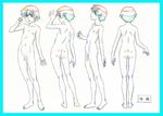  ass censored character_sheet color_trace from_behind male_focus monochrome mosaic_censoring natsuyasumi. navel nipples nude official_art open_mouth production_art sketch standing yuu_(natsuyasumi.) 