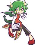  china_dress chinese_clothes draco_centauros dragon_girl dragon_horns dragon_tail dragon_wings dress fighting_stance full_body gloves green_hair green_wings horns madou_monogatari official_art pants pointy_ears puyopuyo puyopuyo_fever shoes short_hair smile solo tail takenami_hideyuki transparent_background wings yellow_eyes 