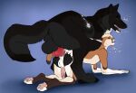  all_fours alperion anal anal_penetration anthro anthro_on_feral anthro_penetrated bestiality black_body black_fur black_nose blue_background brown_body brown_fur canid canine duo echo_(wolffylegend) felid feral feral_penetrating feral_penetrating_anthro from_behind_position fur genitals hair hi_res killthe_demon knot looking_pleasured male male/male male_penetrated male_penetrating male_penetrating_male mammal narrowed_eyes nude open_mouth orange_body orange_fur penetration penile penile_penetration penile_spines penis penis_in_ass pink_penis red_penis red_tongue sex side_view simple_background size_difference tan_body tan_fur tan_hair tongue tongue_out white_body white_fur yellow_eyes 