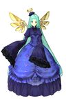  3d aqua_hair artist_request atelier_(series) atelier_ayesha blue_dress corset dress expressionless full_body game_model green_eyes hat juliet_sleeves long_hair long_sleeves odelia_(atelier) official_art puffy_sleeves sleeves_past_wrists solo very_long_hair white_background winding_key wings 