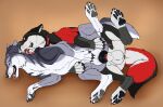  animal_genitalia animal_vulva black_body black_fur blue_eyes canid canine canine_genitalia canine_vulva duo ear_piercing ear_ring ears_back female female_penetrated feral feral_on_feral feral_penetrated feral_penetrating feral_penetrating_feral front_view fur genitals grey_body grey_fur hi_res keda_(yipsky) killthe_demon male male/female male_penetrating male_penetrating_female mammal narrowed_eyes open_mouth penetration penile penile_penetration penis_in_vagina piercing pink_tongue pivoted_ears red_body red_fur ring_piercing sex simple_background spread_legs spreading tongue tongue_out vaginal vaginal_penetration yellow_eyes 