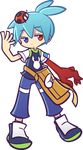  ahoge bag blue_eyes blue_hair bug capri_pants expressionless full_body heterochromia insect ladybug male_focus official_art pants puyopuyo puyopuyo_fever red_eyes shirt shoes sig_(puyopuyo) solo takenami_hideyuki transparent_background 