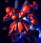  absurdres char&#039;s_counterattack commentary_request flying funnels_(gundam) green_eyes gundam highres mecha mecha_focus mobile_suit neo_zeon no_humans one-eyed robot sazabi science_fiction solo space star_(sky) unfinished youkoumori 