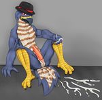  4_toes absurd_res anthro anus avian barefoot beak beige_fur bird blue_fur brown_fur butt claws cloaca cum cum_on_floor cum_on_hand cum_on_leg cum_on_penis cum_on_tail erection feathers fur genital_slit happy hat headgear hi_res johawk looking_at_viewer male nude penis pink_fur pink_penis pink_skin presenting presenting_hindquarters red_eyes shadow shiny sitting slit smile solo spread_legs spreading tan_fur toe_claws white_eyes 