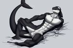  abs anthro balls biceps big_muscles black_skin cetacean erection eyes_closed grin humanoid_penis lying male mammal marine mehawk muscles nipples nude on_back on_side orca pecs penis pose presenting scales smile solo spread_legs spreading teeth toned uncut whale white_skin 