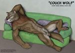  anthro balls biceps brown_fur canine chest_tuft couch_wolf fur hunk male mammal moonchild pose solo tuft wolf yellow_eyes 