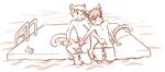  aogami balls blush cat cub duo feline gay handjob male mammal penis sex shy swimming young 