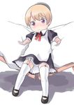  blush brown_hair child flandre garter_belt kaibutsu_oujo maid purple_eyes saga_inu short_hair solo thighhighs white_legwear 