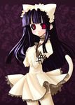  animal_ears artist_request blood cat_ears dress hazuki_(tsukuyomi) long_hair purple_hair red_eyes solo tail thighhighs tsukuyomi_moonphase zettai_ryouiki 