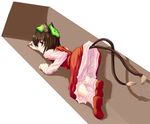  animal_ears bad_id bad_pixiv_id brown_eyes brown_hair cat_ears cat_tail chen guang hat multiple_tails short_hair solo tail touhou 