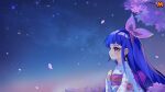  arched_bangs artist_request ayanokouji_kanna back_bow bad_source blue_hair blue_sky blunt_bangs blush bow cherry_blossoms chibi chibi_only closed_mouth cool_colored earrings eyelashes falling_petals floral_print floral_print_bow floral_print_kimono floral_print_sleeves hairband highres japanese_clothes jewelry kimono long_hair long_sidelocks long_sleeves maplestory maplestory_m nexon night night_sky obi official_art outdoors petals pink_bow pink_eyes pink_hairband pink_petals pink_sash print_kimono profile sash second-party_source sidelocks sky smile solo standing star_(sky) straight_hair upper_body very_long_hair white_sleeves wide_sleeves 