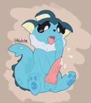 adorbinite anus balls blue_balls blue_body blue_fur blue_pawpads bodily_fluids clip_studio_paint_(artwork) cum cum_drip cum_on_penis cumshot digital_media_(artwork) dripping eeveelution ejaculation feral fin fur generation_1_pokemon genital_fluids genitals hi_res highlights_(coloring) male multicolored_body nintendo pawpads paws paws_on_head paws_on_penis penis pink_penis pink_tongue pokemon pokemon_(species) shaded signature simple_background solo sweat sweatdrop tagme tears tears_of_pleasure tongue tongue_out twitter two_tone_body vaporeon