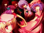  :o bad_id bad_pixiv_id bat_wings blonde_hair braid dutch_angle flandre_scarlet from_behind hong_meiling izayoi_sakuya kinoko koakuma looking_at_viewer multiple_girls one_side_up open_mouth patchouli_knowledge puffy_short_sleeves puffy_sleeves purple_hair red_eyes remilia_scarlet short_hair short_sleeves silver_hair the_embodiment_of_scarlet_devil touhou twin_braids wings 