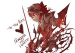  monochrome red remilia_scarlet shimadoriru solo sword thorns touhou weapon 