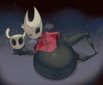 2025 anthro arthropod belly big_belly black_body duo female hellbrain hi_res hollow_knight_(character) hollow_knight_(franchise) hornet_(hollow_knight) insect male pregnant pregnant_female team_cherry