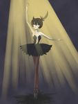  artist_request ballerina ballet ballet_slippers bare_shoulders black_hair pantyhose princess_kraehe princess_tutu rue_(princess_tutu) shoe_ribbon solo tutu 