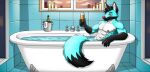 abs alcohol alcohol_bottle anthro art_ninja_(katie's_art) athletic bathing bathtub beverage big_muscles big_pecs black_body black_ears black_fur black_hair black_mohawk blue_body blue_fur canid canine canis champagne cheek_tuft clothing coyote domestic_dog facial_tuft femboy fluffy fluffy_ears fluffy_tail fox fur fuzzy german_shepherd hair half-closed_eyes herding_dog hi_res husky hybrid looking_at_viewer male mammal maned_wolf mohawk muscular muscular_anthro muscular_male nails narrowed_eyes nicolas_delgado nordic_sled_dog nude nude_anthro nude_male one_eye_closed pastoral_dog pecs red_nose sitting solo spitz tail toned_body toned_male tongue tongue_out tuft underwear white_body white_fur wink winking_at_viewer