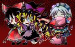  aqua_hair bad_id bad_pixiv_id bat_wings black_hair blonde_hair bow braid broom chibi closed_eyes clothes_grab dress flandre_scarlet gohei hair_between_eyes hair_bow hair_tubes hakurei_reimu hat hat_bow hat_ribbon heterochromia izayoi_sakuya kirisame_marisa maid maid_headdress mary_janes multicolored multicolored_eyes multiple_girls ninomae open_mouth pink_dress red remilia_scarlet ribbon sharp_teeth shoes silver_hair single_braid skirt skirt_set star sweatdrop symbol-shaped_pupils tears teeth touhou twin_braids wavy_mouth wings witch_hat yin_yang 