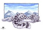 breasts dolphiana dolphydolphiana feline female ice leopard mammal nipples snow_leopard solo 