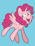  cutie_mark equine female feral friendship_is_magic fur hair horn long_hair looking_back mammal my_little_pony open_mouth pink_fur pink_hair pinkie_pie_(mlp) pixel-prism plain_background smile solo tongue winged_unicorn wings 