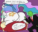  anus butt cutie_mark english_text equine female feral friendship_is_magic horn horse human mammal my_little_pony pillow pony princess_celestia_(mlp) simple_background text winged_unicorn wings zoomerboomerz 