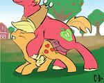  animated apple applejack_(mlp) big_macintosh_(mlp) blonde_hair clopper-dude cutie_mark equine female feral friendship_is_magic fruit hair horse horsecock incest male mammal my_little_pony penis pony straight wolff 