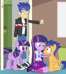  boots clothed clothing cutie_mark dm29 equestria_girls equine female feral flash_sentry_(eg) friendship_is_magic fur group hair horn horse kiss_marks mammal multi-colored_hair my_little_pony pegasus pony purple_eyes purple_fur purple_hair purple_skin shocked size_difference skirt smile square_crossover twilight_sparkle_(eg) twilight_sparkle_(mlp) twinkles winged_unicorn wings yellow_skin 