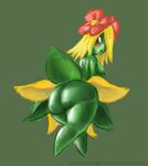  anthro bellossom big_butt blonde_hair blush breasts butt female flower green_skin hair huge_butt nintendo nude petite pok&#233;mon pok&eacute;mon video_games voluptuous watermark weasselk 