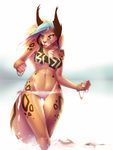  2013 anthro beach bikini bra breasts chest_tuft clothed clothing domestic_cat fayleh felid feline felis female fur hair hybrid long_hair looking_at_viewer mammal maya_(agentdiego007) navel outside seaside skimpy solo swimwear tight_clothing tuft underwear water whiskers 