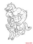  abelard abs all_fours anal anal_penetration anthro balls biceps canine doggystyle duo erection from_behind gay gripping holding imp interspecies kneeling male mammal muscles nipples nude pecs penetration penis sex sketch vein were werewolf 
