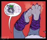 3_toes absurd_res anthro blarf022 blush bodily_fluids canid canine canis cheek_tuft clothing collar ear_piercing english_text facial_tuft feet female five_nights_at_freddy&#039;s five_nights_at_freddy&#039;s:_security_breach foot_fetish fur green_hair grey_body grey_fur grey_hair hair hi_res leg_warmers legwear lipstick makeup mammal multicolored_body multicolored_fur nervous nervous_smile nervous_sweat piercing purple_eyelids purple_lipstick purple_toe_claws roxanne_wolf scottgames silver_tail smelly smelly_feet soles solo spiked_collar spikes steel_wool_studios sweat sweaty_feet text toes tuft wolf