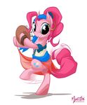  blue_eyes clothing cutie_mark dancing equine female friendship_is_magic gold gypsy horse looking_at_viewer mammal musical_instrument my_little_pony mysticalpha piercing pinkie_pie_(mlp) plain_background pony tambourine 