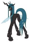  blush butt changeling female feral friendship_is_magic green_eyes my_little_pony paradox-sin pussy pussy_juice queen_chrysalis_(mlp) solo wings 