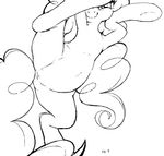  buttock crotch curly_hair equine female feral flank friendship_is_magic hooves horse looking_at_viewer mammal mane monochrome my_little_pony navel pinkie_pie_(mlp) pony pussy raised_leg smile solo spread_legs spreading standing stoic5 