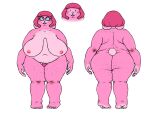  accessory anthro big_butt butt chunkyoreo eyewear facing_forward female freckled_butt freckles glasses hair hair_accessory hair_ribbon hand_on_hip hi_res huge_butt lagomorph leporid looking_away mammal nude nude_female overweight overweight_female pink_body pink_hair pubes rabbit ribbons solo stretch_marks tail 