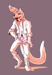  baroque black_sclera boots bulge canine jacket male mammal maned_wolf open_mouth panties pompadour seaside_(artist) solo tongue tongue_out underwear undressing wolf 