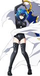  blue_hair bodysuit breasts elbow_gloves gloves high_school_dxd large_breasts official_art sword thighhighs transparent_background weapon xenovia_(high_school_dxd) yellow_eyes 