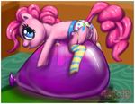  balloon blue_eyes clothing cutie_mark equine farorenightclaw female feral friendship_is_magic fur hair horse mammal my_little_pony pink_fur pink_hair pinkie_pie_(mlp) pony pussy solo 