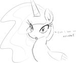  equine female feral friendship_is_magic horn horse looking_at_viewer mammal monochrome my_little_pony open_mouth pony princess_celestia_(mlp) question solo text tongue winged_unicorn wings zev 