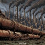  artist_logo artist_name cityscape commentary day english_commentary industrial industrial_pipe logo no_humans original outdoors pollution scenery smoke smokestack soadscorpion 